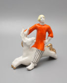 Статуэтка «Иванушка-дурачок и Конек-Горбунок», CCCР, Первомайский фарфоровый завод (Песочное), 1965 г., скульптор В. А. Шестопалов, фарфор.