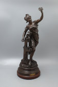 Старинная антикварная скульптура «Индустрия», шпиатр, скульптор Шарль Леви, Франция, кон. 19 в.