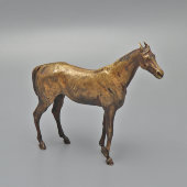 Скульптура «Стоящая лошадь», Ф. Бергман, венская бронза, Австрия, 1900-е