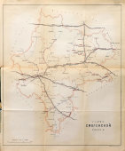 Старинная почтово-телеграфная карта Смоленской губернии, картографич. зав. П. Ф. Петш, Санкт-Петербург, 1900-е