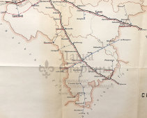 Старинная почтово-телеграфная карта Смоленской губернии, картографич. зав. П. Ф. Петш, Санкт-Петербург, 1900-е
