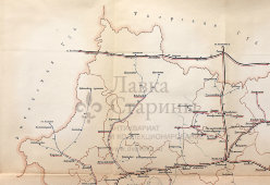 Старинная почтово-телеграфная карта Смоленской губернии, картографич. зав. П. Ф. Петш, Санкт-Петербург, 1900-е