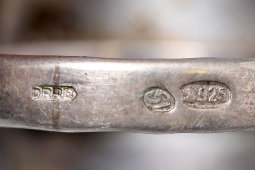 Винтажный серебряный перстень с янтарем, 925 пр., СССР, 1960-е