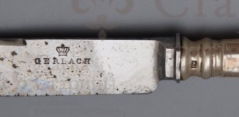 Нож GERLACH, Россия, кон. 19, нач. 20 века, ручка из серебра 84 пробы