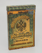 Старинная жестяная коробочка «Горчичники Товарищества В. К. Феррейн в Москве», Старо-Никольская аптека, до 1917 г.