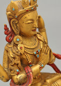 Старинная бронзовая статуэтка «Бодхисаттва», Китай, 18 в.