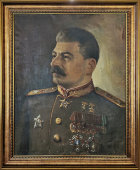 Портрет «И. В. Сталин», холст, масло, советская агитационная живопись, 1940-е