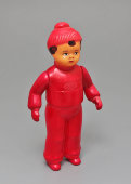 Советская игрушка, кукла «Мальчик-лыжник», спортивное общество «Спартак», целлулоид, Охтинский химкомбинат, 1950-е