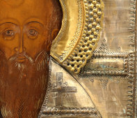 Икона «Святой Преподобный Михаил Клопский» (Новгородский), средняя полоса России, нач. 20-го века