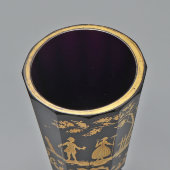 Старинный бокал с гранями «Пасторальная сцена», аметистовое стекло, Императорский стеклянный завод, 19 в.