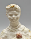 Авторская нетиражная статуэтка «Каравай» из композиции «Праздник урожая», скульптор Полынская Н. П., фарфор, СССР, 1950-60 гг.