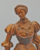 Комплект старинных статуэток, держатели нот «Менестрель‑шутник с лютней и знатная дама», бронза, Европа, кон. 19, нач. 20 вв.