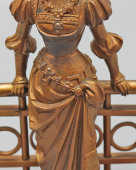 Комплект старинных статуэток, держатели нот «Менестрель‑шутник с лютней и знатная дама», бронза, Европа, кон. 19, нач. 20 вв.