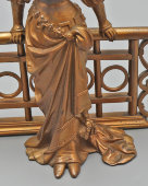 Комплект старинных статуэток, держатели нот «Менестрель‑шутник с лютней и знатная дама», бронза, Европа, кон. 19, нач. 20 вв.