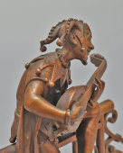 Комплект старинных статуэток, держатели нот «Менестрель‑шутник с лютней и знатная дама», бронза, Европа, кон. 19, нач. 20 вв.