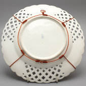 Тарелка «Полевые цветы», прорезной фарфор, живопись, Мейсен, Германия