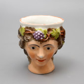 Антикварная чашка в виде головы вакханки, русский фарфор, 19 век