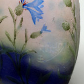 Маленькая настольная ваза «Васильковая», стекло, Европа, 1930-40 гг.