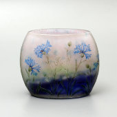 Маленькая настольная ваза  Daum Nancy «Васильковая», стекло, Франция, 1900-е гг.