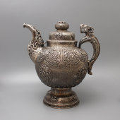 Самовар-чайник «Дракон», серебро 800 пробы, Китай, 2-я пол. 20 в.