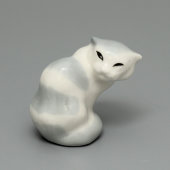 Фарфоровая фигурка-миниатюра советского периода «Кошка», анималистика ЛФЗ?