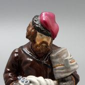 Антикварная фарфоровая статуэтка «Продавец сбитня», Гарднер, 19 век