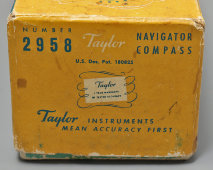 Навигационный компас с подсветкой для лодки или автомобиля «Taylor» № 2958, США, 1959 г.