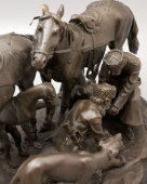 Бронзовая скульптура «Охотничий трофей», скульптор Н. И. Либерих, Россия, современная работа