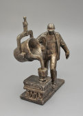Советская металлическая статуэтка «Сталевар», силумин, СССР, 1960-е