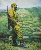 Советский плакат «Фидель Кастро в военной форме»