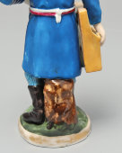 Антикварная статуэтка «Стекольщик», фарфор Гарднер, 1800-1830 гг.