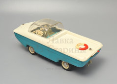 Советская детская электромеханическая игрушка «Автомобиль-амфибия», пластмасса, Ленинград, 1970-80 гг.