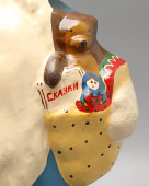 Советская новогодняя игрушка «Дед Мороз», композитный (опилочный), редкая роспись, большой размер, СССР, 1960-е
