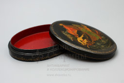 Лаковая шкатулка папье-маше «Хозяйка медной горы», художник Чаадаев Н., СССР, п. Палех, 1947 г.