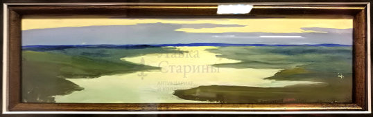 Картина пейзаж «Долина реки», масло, багет