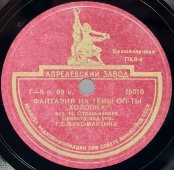 Исп. оркестр под упр. Г.С. Фукс-Мартина. «Фантазия» на темы оперетты «Холопка».  Апрелевский завод. 1940е гг.