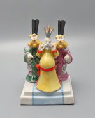 Статуэтка «Царь и бояре» по мотивам сказки П. П. Ершова «Конек-Горбунок», скульптор Щербина В. И., Киевский ЭКХЗ, 1960-70 гг.