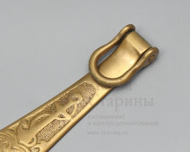 Старинный рожок, ложка для обуви «Морские символы», латунь, Великобритания, 1930-50 гг.