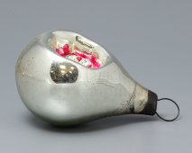 Советская елочная игрушка «Лампочка», стекло, СССР, 1970-е