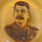Сувенирная настенная плакетка в честь 100-летия И. В. Сталина, бакелит, СССР, 1978 г.