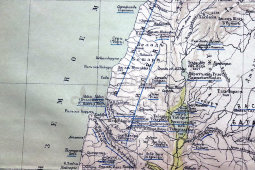 Старинная карта в раме «Палестина», картогр. зав. А. Ильина, Россия, к. 19, н. 20 вв.
