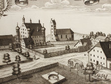 Старинная гравюра «Корбах», Германия