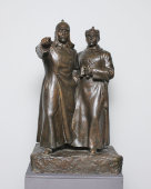 Советская агитационная скульптура, эскиз памятника «Сталин и Ворошилов на Царицынском фронте», скульптор Петин Г. А., бронза, СССР, 1939 г.