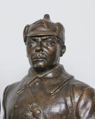 Советская агитационная скульптура, эскиз памятника «Сталин и Ворошилов на Царицынском фронте», скульптор Петин Г. А., бронза, СССР, 1939 г.