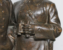 Советская агитационная скульптура, эскиз памятника «Сталин и Ворошилов на Царицынском фронте», скульптор Петин Г. А., бронза, СССР, 1939 г.