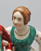 Старинная статуэтка «Кавалер с дамой» (Гуляющая пара), фарфор, частный завод Гжели, 1840-50 гг.