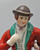 Старинная статуэтка «Кавалер с дамой» (Гуляющая пара), фарфор, частный завод Гжели, 1840-50 гг.