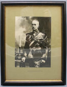 Старинная фототипия «Генерал-адъютант Брусилов Алексей Алексеевич», багет, стекло