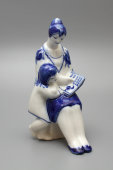 Фарфоровая статуэтка «Читаем с мамой» (Азбука), Гжель, 1950-60 гг.