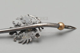 Старинный мундштук с гербом Российской империи, янтарь, позолота, Россия, до 1917 г.